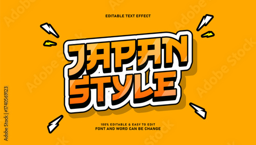 3D Japanese style text effect and editable