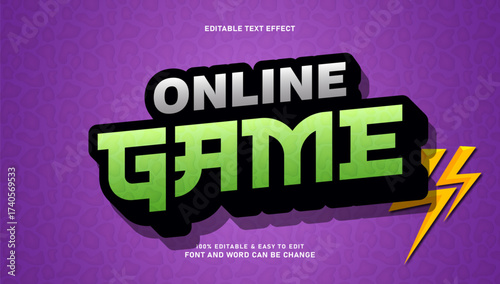 Online game text effects with 3d style and editable