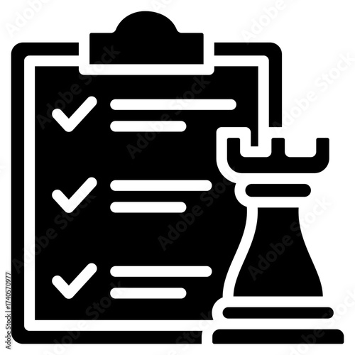 Strategy Icon Solid Style Vector Illustration 