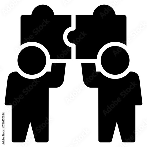 Collaboration Icon Solid Style Vector Illustration 