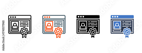 Verified Profile multiple icon style vector illustration