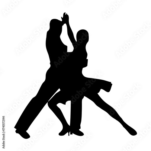 silhouette of a two to  tango dancing