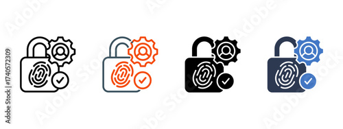 Lock Approval multiple icon style vector illustration