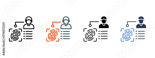 Biometric Scan multiple icon style vector illustration