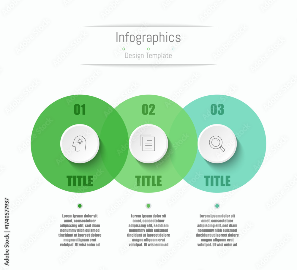 Fototapeta premium Infographic 3 options design elements for your business data. Vector Illustration.