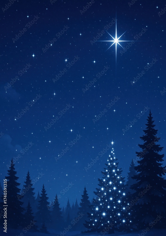 Fototapeta premium Serene night sky with stars.