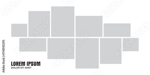 page grid layout abstract photo frames and digital photo wall template

