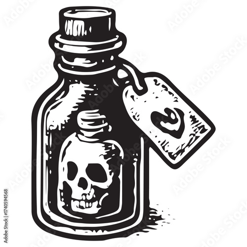Skull Poison Bottle