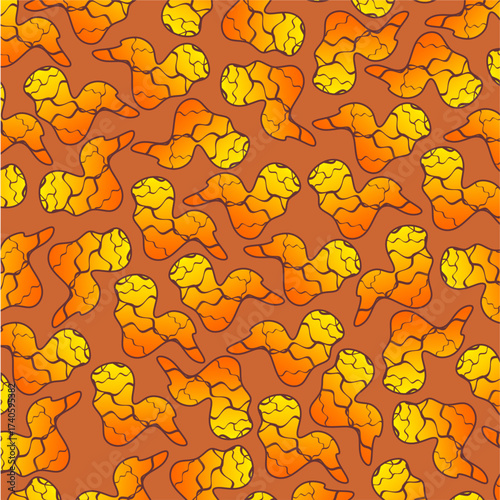 Fried chicken pattern background. Fried chicken seamless pattern background. Fast food fried chicken illustration. Fried chicken wing pattern illustration. Fast food vector. Gradient fast food.