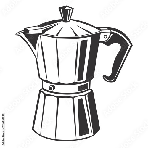 Vector illustration of a moka pot