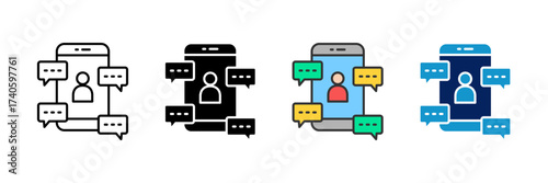 Chat Bubble Icon Set Multiple Style Collection