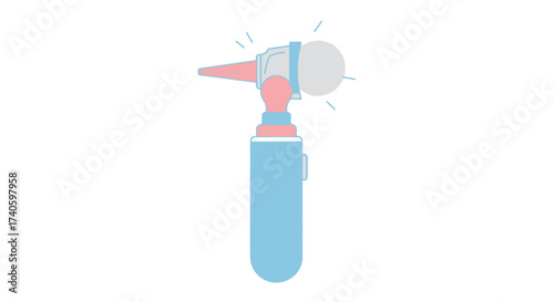 Stylized Otoscope Illustration in Pastel Tones for Healthcare and Medical Use