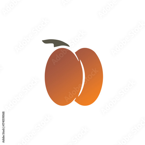 apricots on white background