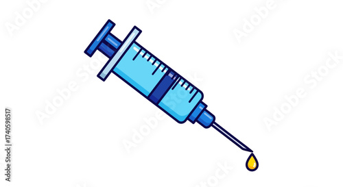 Vibrant injection illustration depicting medical treatment and healthcare concepts for health