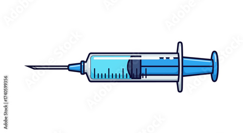 Illustration of a sterile syringe for medical procedures offering protection and healthcare