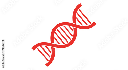 Red helical strand, a graphical representation of dna or rna molecule, symbol for genetic research