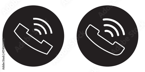 Phone icon set. Telephone symbol. Contact us. Call icon vector. Noisy phone Flat calling symbol. Phone icon isolated on white background. Telephone symbol.  Vector illustration.