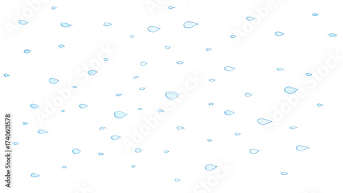 雨t156-0,Hand drawn blue water drop pattern on white background