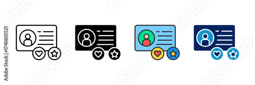 Loyalty Card Icon Set Multiple Style Collection