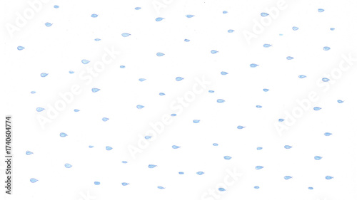雨t158-0,Hand drawn blue water drop pattern on white background