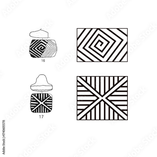 Ancient Geometric Stamp Seal Designs: Archaeological Artifacts