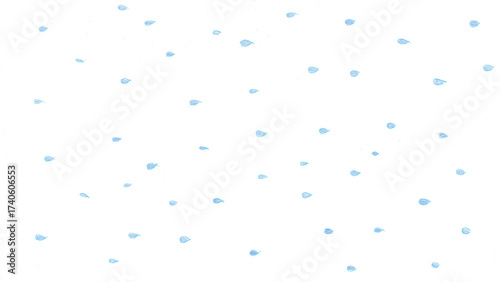 雨t159-0,Hand drawn blue water drop pattern on white background