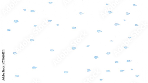 雨t160-0,Hand drawn blue water drop pattern on white background