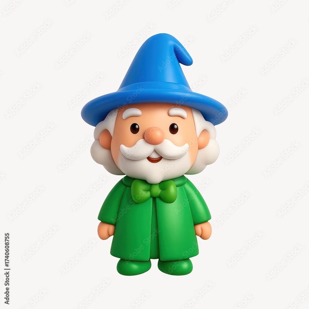 Fototapeta premium Colorful cartoon wizard character illustration.