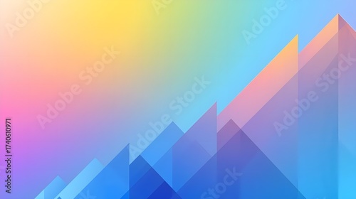 Abstract Flat Gradient Background with Geometric Tiling