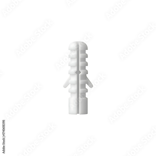 White plastic wall plug isolated on transparent background