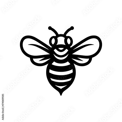 Honey Bee Icon Line Art Vector Illustration