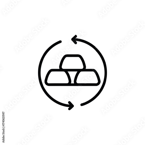 Gold Recycling Icon: Circular Economy of Precious Metals
