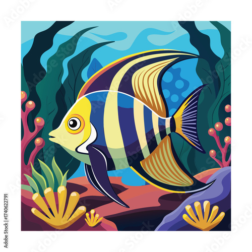 Butterflyfish in a Colorful Underwater Coral Garden Keywords: butterflyfish, fish, marine life