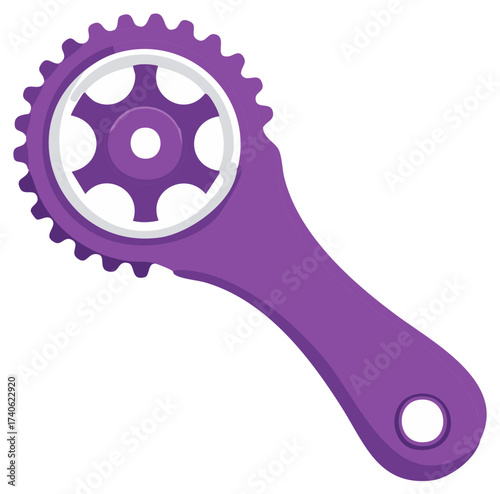 Purple Bicycle Crank Arm with Chainring Component for Cycling Parts