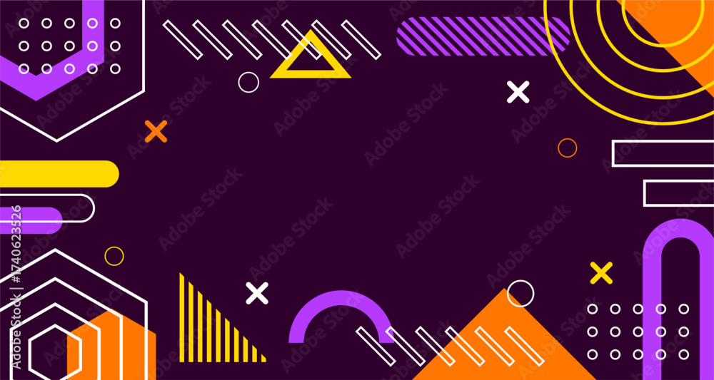 Obraz premium Abstract Geometric Composition in Purple and Orange Tones