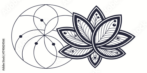 Sacred Geometry Lotus Flower Design Symbolizing Cosmic Harmony and Spiritual Growth