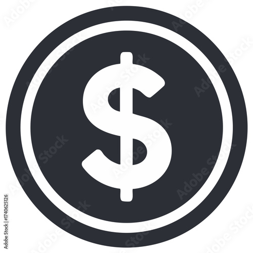 Dollar sign coin icon graphic illustration