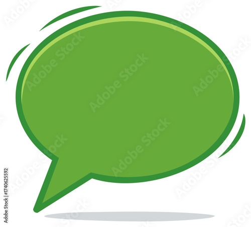 Green Speech Bubble with Sound Effects Vector Illustration Isolated