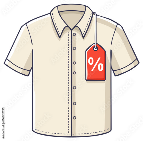 Light Shirt With Percentage Tag for Sale or Discount Shopping Cartoon