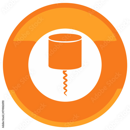 Orange Corkscrew Inside Circular Orange Shape