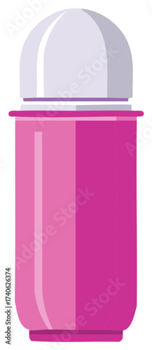 Stylized illustration of a pink deodorant or antiperspirant container