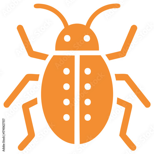Stylized orange bug icon isolated vector illustration insects creatures pest bugs