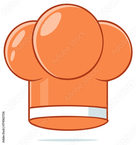 Chef's Hat Illustration Toque Shape Bakery Cook Hat Uniform Cartoon Icon
