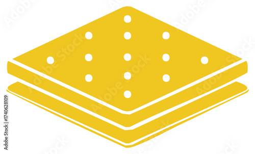 Simple Yellow Square Cracker Stack Illustration
