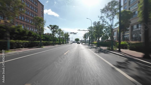driving through city  pov