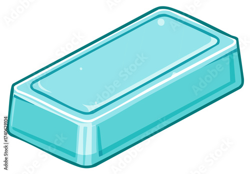 Shiny blue soap bar bar shape glossy smooth clean fresh bathing personal hygiene