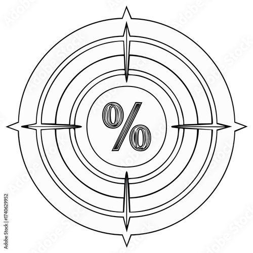 Target with Percent Symbol Focus