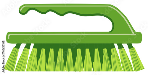 Vibrant Green Cleaning Brush with Ergonomic Handle for Scrubbing Tasks