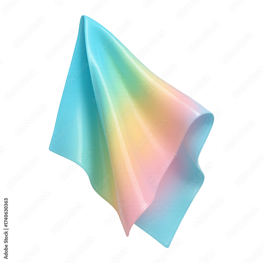 Obraz premium PNG Colorful abstract flowing fabric design.