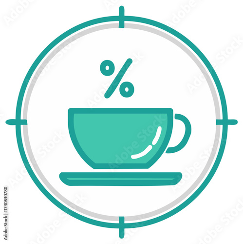 Discounted Coffee Sale Promotion with Target Symbol